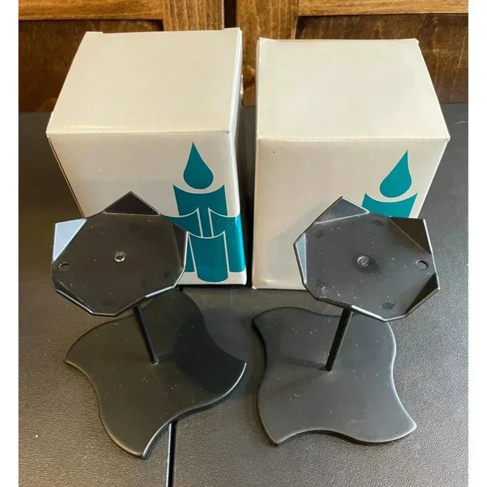 Vintage Partylite‎ Windswept Base Candle Holder Stands 4 3/4" USA Set of 2 P0101 - Picture 2 of 6